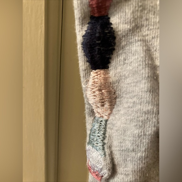 Ivory Ella Gray joggers women Embroidered Size XSM Tie - Picture 2 of 10